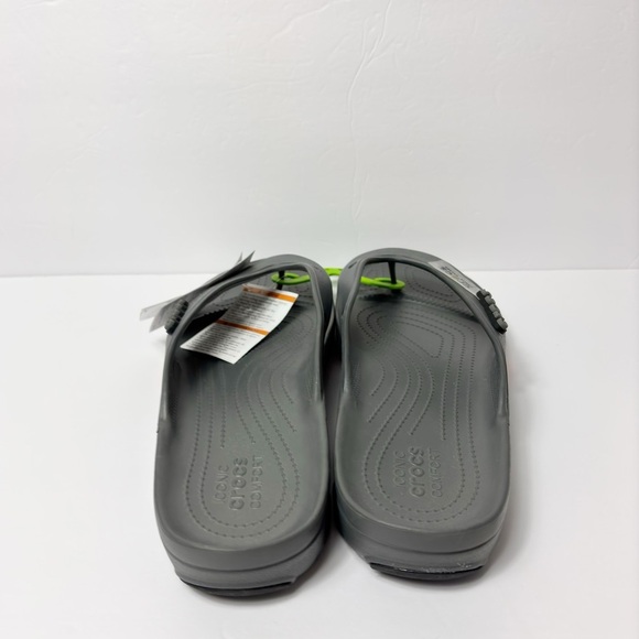 CROCS ICONIC COMFORT CLASSIC ALL-TERRAIN FLIP GREY SANDALS SIZE US 15 NEW - Picture 2 of 4